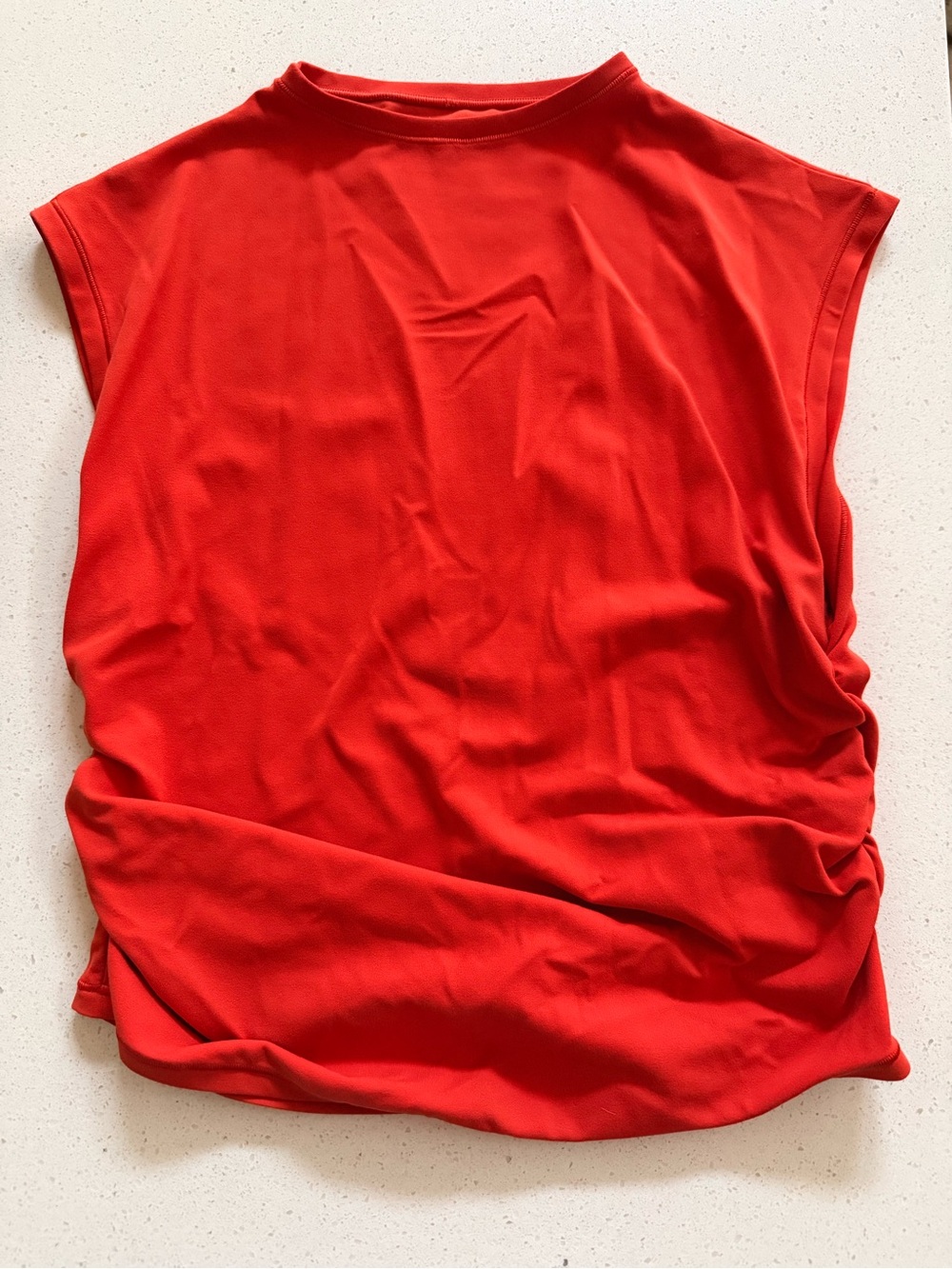 Athleta Red Sleeveless Crew Tank